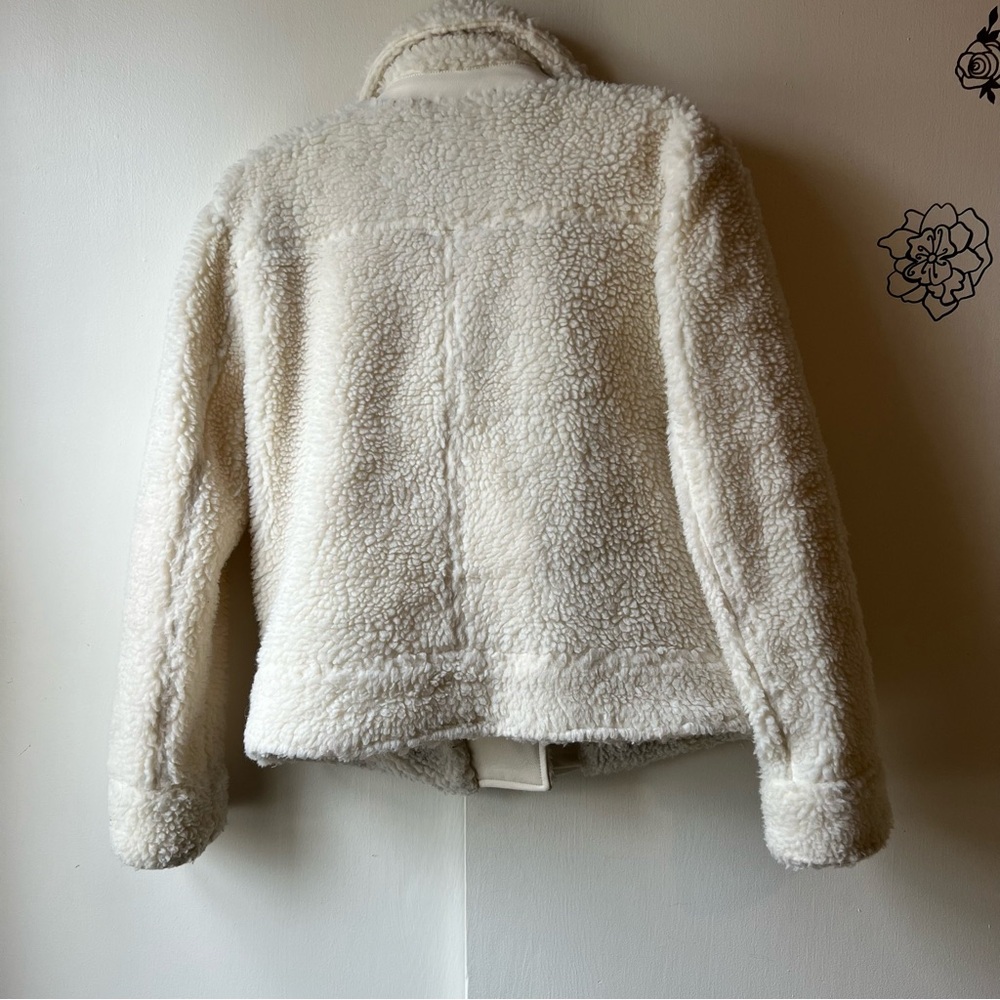 Levi's Off-White Teddy Jacket Coat Small Cozy Cottagecore - Picture 2 of 12